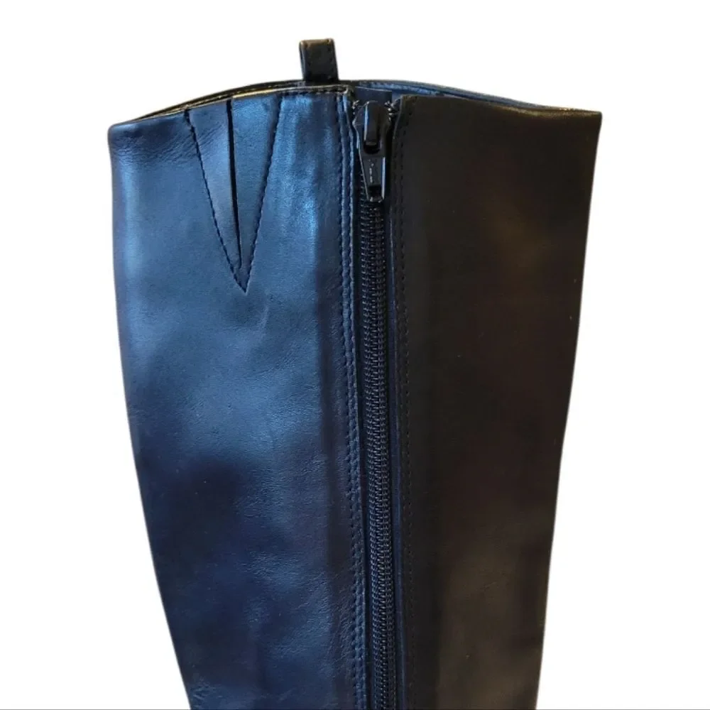 Gianni Bini Jayceson Black Leather Riding Boots Size 5.5 M